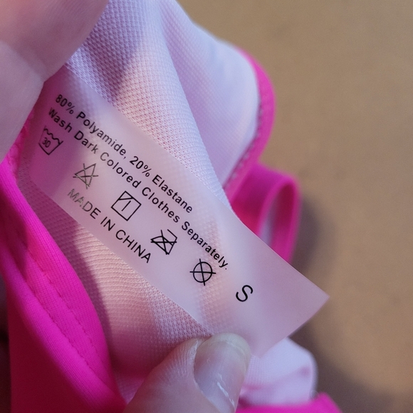 Victoria's Secret & Shein Neon Bikini Set - Pink, Orange Rhinestones Size Small - Picture 6 of 13